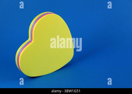 Heart sticky notes of different colors Stock Photo