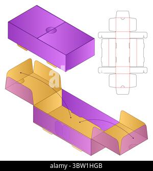 Box Dieline Template Foldable Packaging Layout dieline Stock Vector