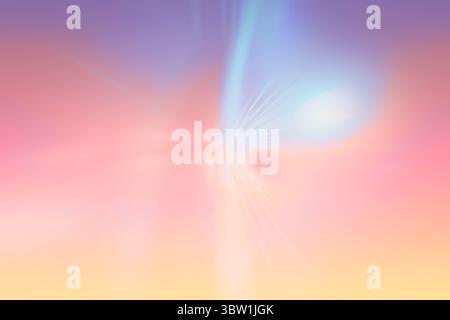 Flat abstract pastel gradient swirl is blending pink peach yellow purple hues with glowing center Stock Photo