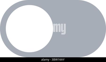 Modern flat-design gray toggle switch in the OFF state. Editable vector for UI design, apps, and web interfaces. Inspired by interactive toggle animat Stock Vector