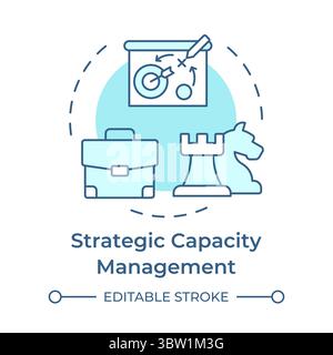 Strategic capacity management soft blue concept icon Stock Vector