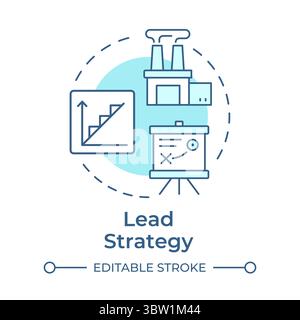 Lead strategy soft blue concept icon Stock Vector