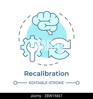 Recalibration soft blue concept icon Stock Vector