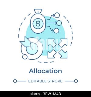 Allocation soft blue concept icon Stock Vector