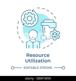 Resource utilization soft blue concept icon Stock Vector