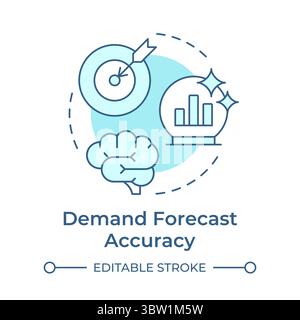 Demand forecast accuracy soft blue concept icon Stock Vector