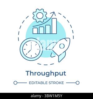 Throughput soft blue concept icon Stock Vector