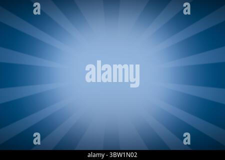 Radial blue gradient sunburst pattern is radiating across transparent background in flat design Stock Photo