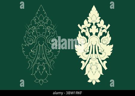 Kbach Khmer vector, Khmer art Stock Vector