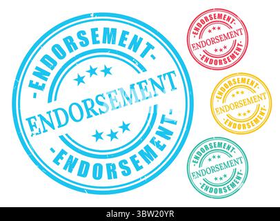 A Endorsement Badge Collection, Grunge Rubber Approval Stamp Icons Stock Vector