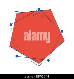 Polygon chart with connected data points 2D doodle object Stock Vector