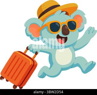 cute koala with hat party in frame circular vector illustration design ...