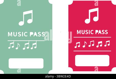 music pass with musical note icon and text Stock Vector