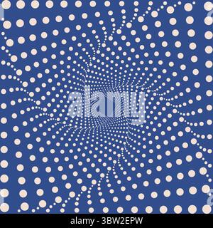 Optical illusion pattern. Vortex dotted shape. Modern geometric art. Abstract background. Optical art wallpaper.  Stock Vector