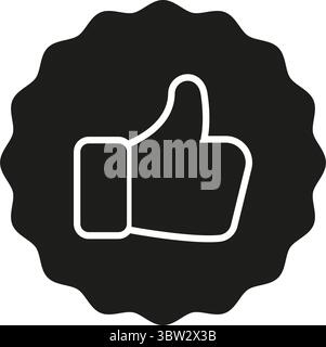Thumbs Up Approval Solid Icon. Positive Feedback, Endorsement, And Social Media Like Silhouette Symbol. Quality Assurance And Satisfaction. Isolated Stock Vector