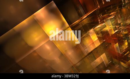 Bright colors blend together in an abstract design, showcasing geometric shapes and warm tones that evoke a cozy autumn feeling. The arrangement creat Stock Photo