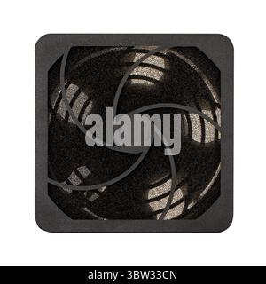 Computer Cooling Fan with Dust Filter Close Up Stock Photo