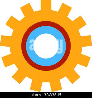 Colorful Gear Icon - Settings, Process, and Engineering Symbol Stock Vector