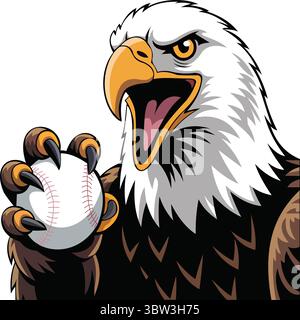 "Determined Eagle Holding a Baseball" Stock Vector