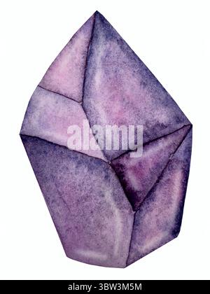 Watercolor vector set of flowers, leaves and gemstones Stock Vector