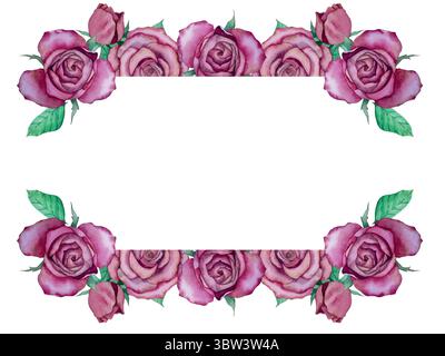 Floral watercolor vector illustration. Rose flower illustration for wedding invitations Stock Vector
