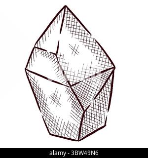 Gemstones and flowers vector illustrations set Stock Vector