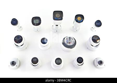 IP CCTV cameras at the exhibition Stock Photo