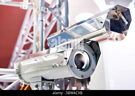 Explosion Proof Industrial CCTV Cameras on exhibition Stock Photo