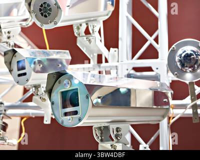Explosion Proof Industrial CCTV Cameras on exhibition Stock Photo