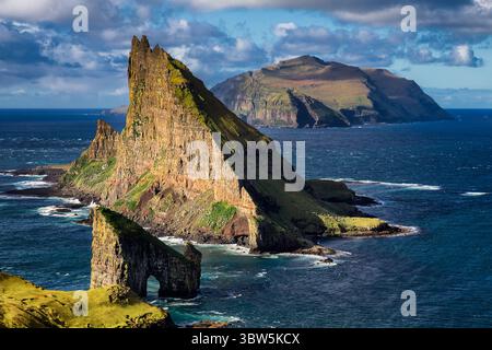 Tindhólmur islet, Vágar Island, Faroe Islands Stock Photo - Alamy