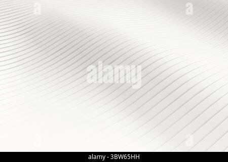 White abstract slice wave pattern background. Wallpaper and backdrop concept. 3D illustration rendering graphic design Stock Photo