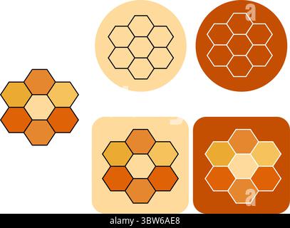 hexagon shape logo logotype. Vector graphic line illustration. Silhouette sign for logo, print, comics, fashion, pop art, boards, design, stickers, de Stock Vector