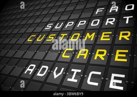 Customer care buzzwords on black mechanical board Stock Photo