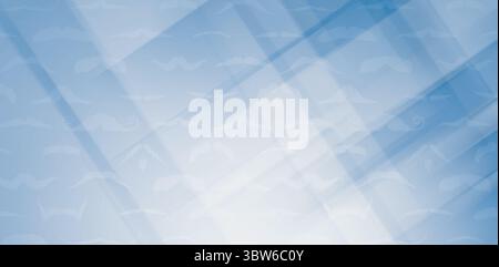 Abstract geometric pattern is filling flat vector design with blue gradient and white squiggles Stock Photo