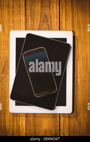 Technology on desk with copy space Stock Photo