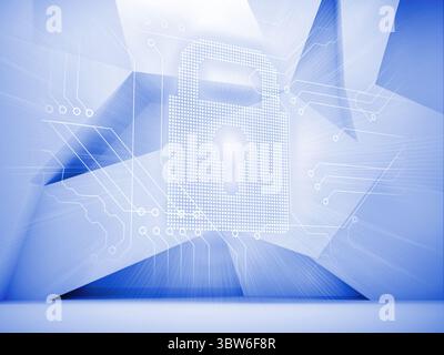 White lock on abstract background Stock Photo