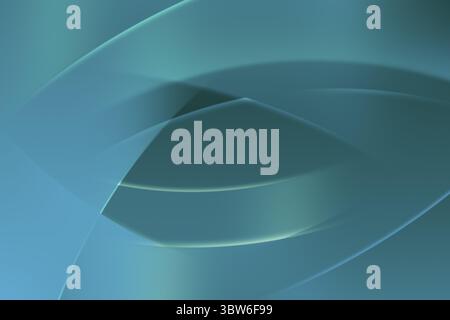 Abstract flat design is showing flowing translucent ribbons in teal and blue forming smooth waves Stock Photo