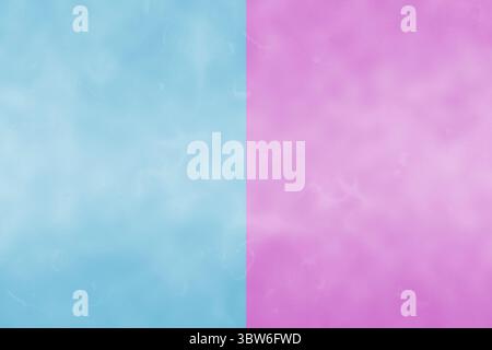 Flat design is showing vertical split with pastel blue and pink textured gradient panels Stock Photo
