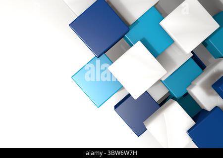 Blue and white tile design Stock Photo