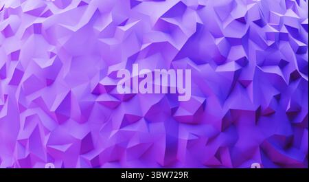 Abstract triangle purple pink and blue rough paper texture background. 3D illustration rendering Stock Photo