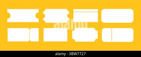 Set of tickets. Admit one ticket. Vintage, retro train ticket, concert, festival event, movie theater coupons. Digital samples icons. Empty templates Stock Vector