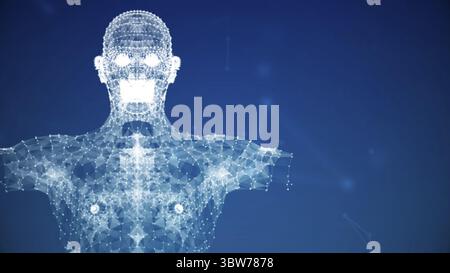 Blue futuristics human body anatomy health scanning by augmented ...