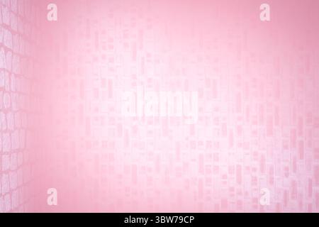 Pink mosaic-patterned wall corner is displaying gradient pink tiles in flat design Stock Photo