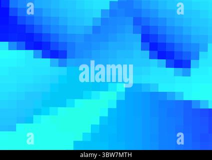 90s style blue gradient pixelated background Stock Photo