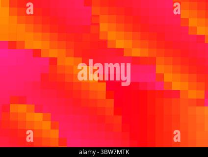 Pink and orange abstract gradient pixelated background texture 90s style Stock Photo