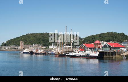 Caledonian Macbrayne ferry Loch Striven berthed in Oban, Scotland, UK Stock Photo