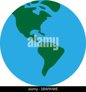 Earth Globe Icon - Global Map, World and Planet Symbol Stock Vector