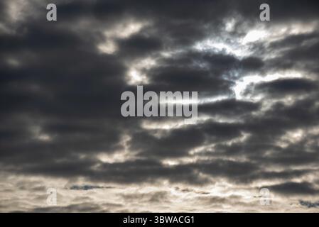 Background pattern of stormy sky with clouds landscape Stock Photo