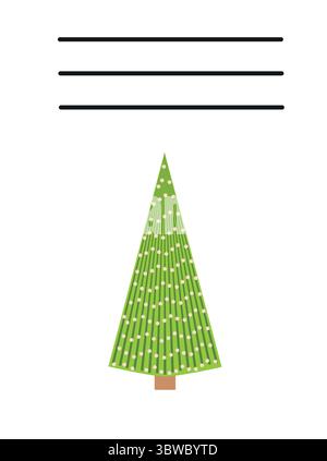Simple Christmas and New Year card with holiday symbols and space for inscription. Stock Vector