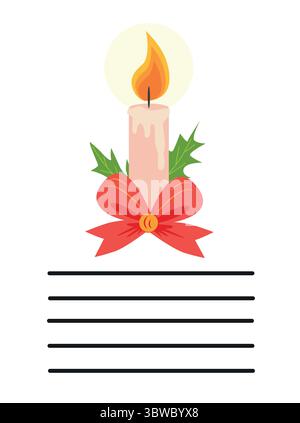 Simple Christmas and New Year card with holiday symbols and space for inscription. Stock Vector